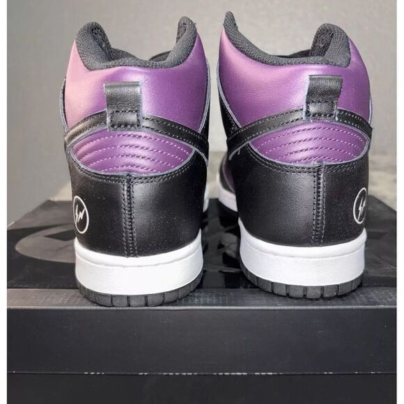 Nike Dunk High x Fragment Design DJ0382-600 Unisex M9/W10.5 Wine Black Sneakers - Picture 4 of 11